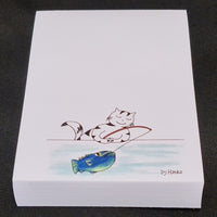 Note Pad Tora Caught The Fish